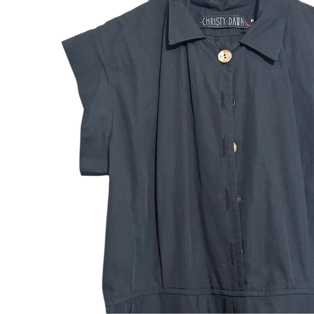 Christy Dawn The Phoebe Jumper Noir Linen Black Size Medium - Picture 4 of 7